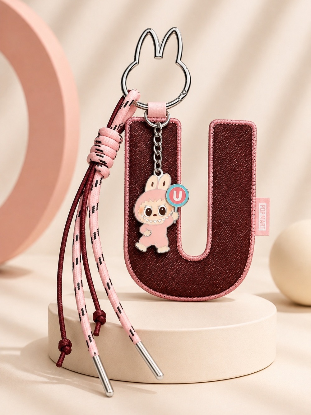 POP MART Labubu THE MONSTERS Letter U Pendant Keychain Bag Charm BNIB